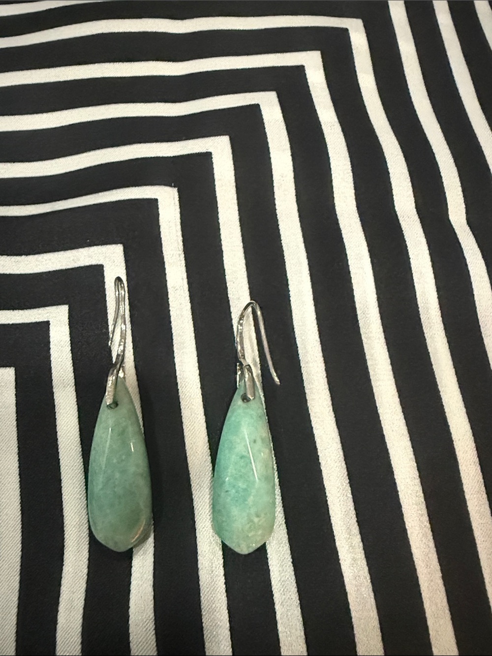 Green Teardrop Stone Dangle Earrings - Women Jewelry